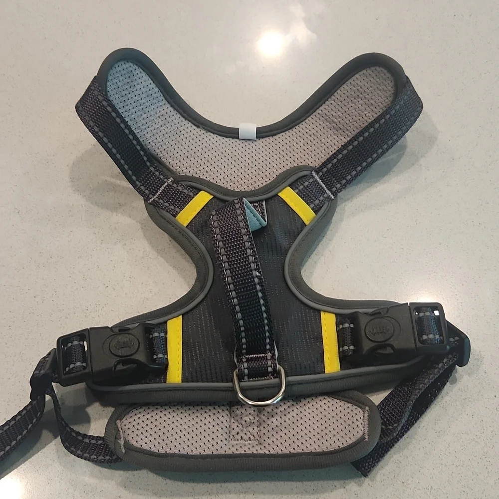Gray and Yellow Dog Harness, New!
